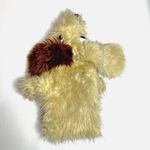 POSSUM TROT Dog Hand Puppet VTG 70s White Fuzzy Education Spot Shaggy Silly 1975 - Picture 1 of 11